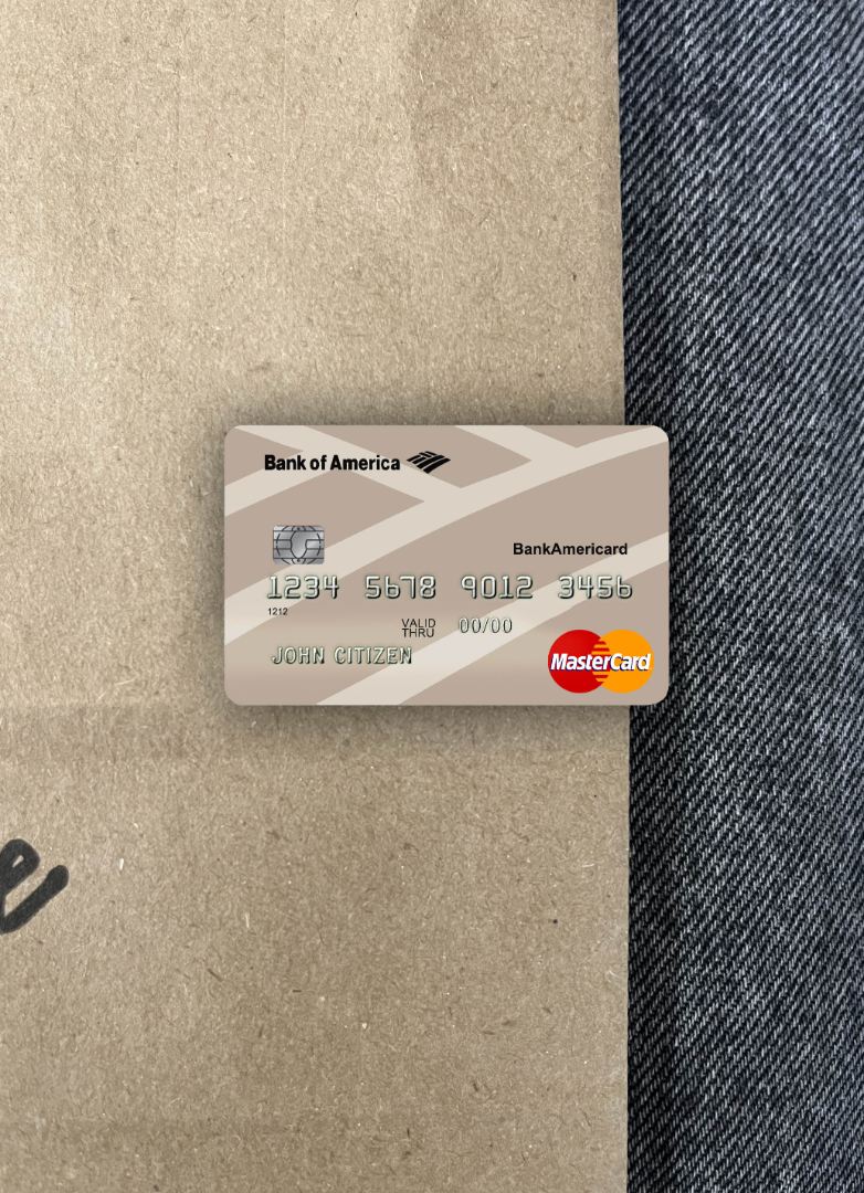 Download USA Bank of America bank mastercard photolook front Photoshop template